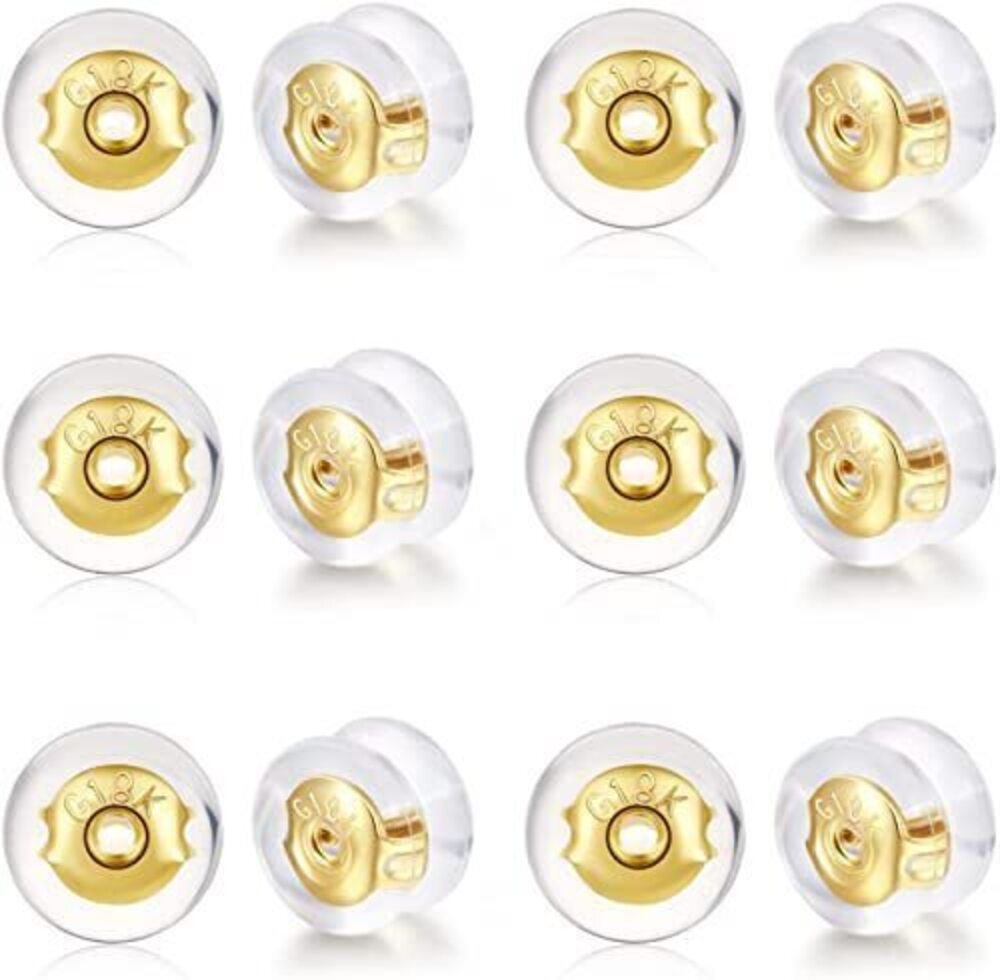 5468 Earring Backs-18K Gold Silicone Earring Backs Replacements